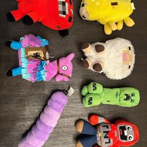 Colorful Plush Toy Set Kids Minecraft 7 small plush. Buy together or separate